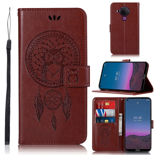 

For Nokia 5.4 Wind Chime Owl Embossing Pattern Horizontal Flip Leather Case with Holder & Card Slots & Wallet(Brown)