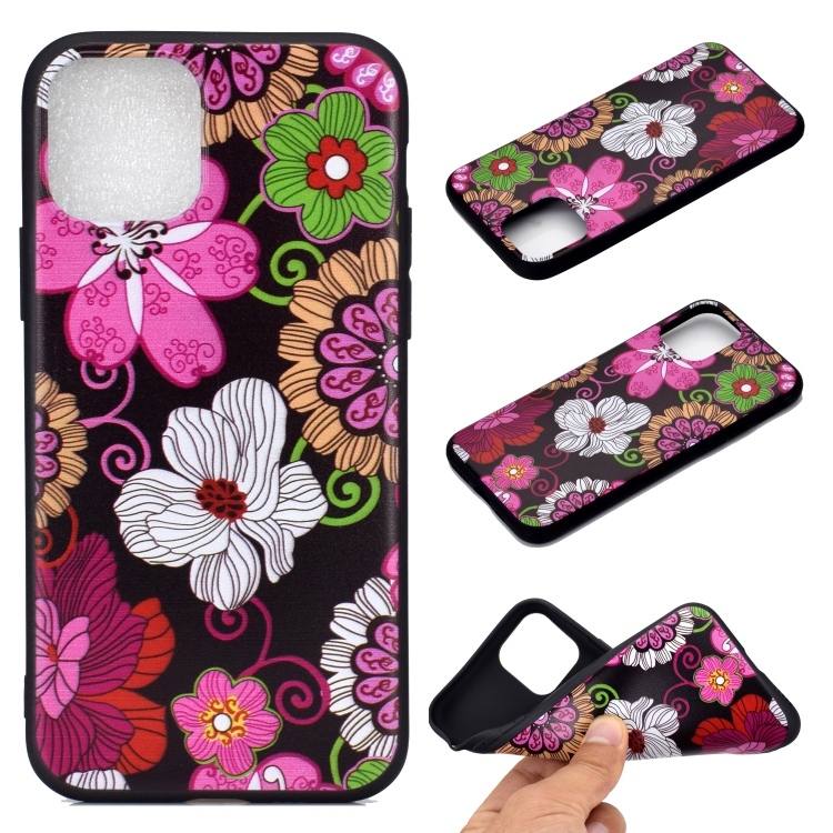 

For iPhone 11 Pro Coloured Drawing Pattern Shockproof TPU Protective Case(Colorful Flower)