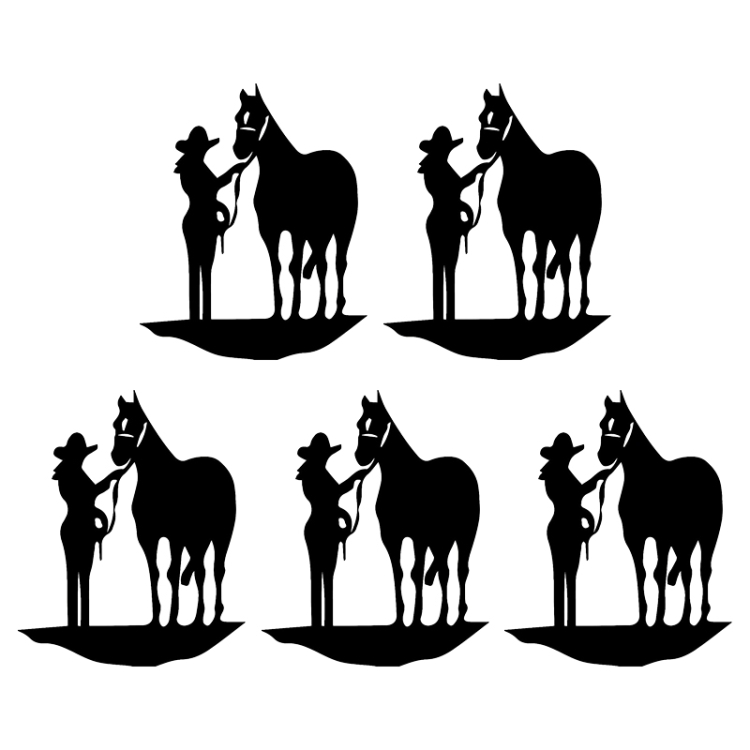 

5 PCS Car Waterproof Horse Pattern Sticker(Black)