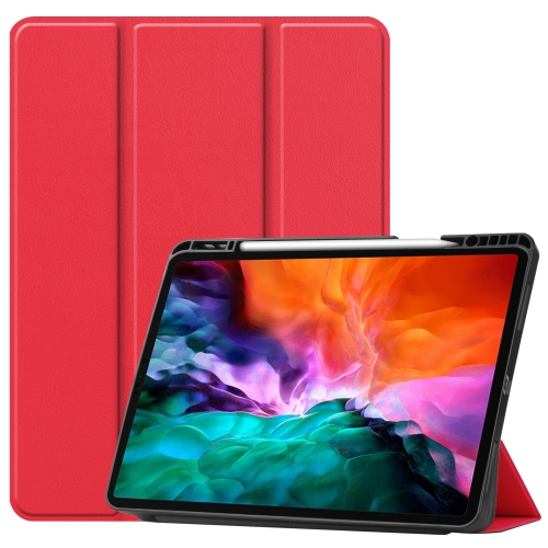 

Horizontal Flip Honeycomb TPU + PU Leather Case with Three-folding Holder & Sleep / Wake-up Function & Pen Slot For iPad Pro 12.9 (2021)(Red)