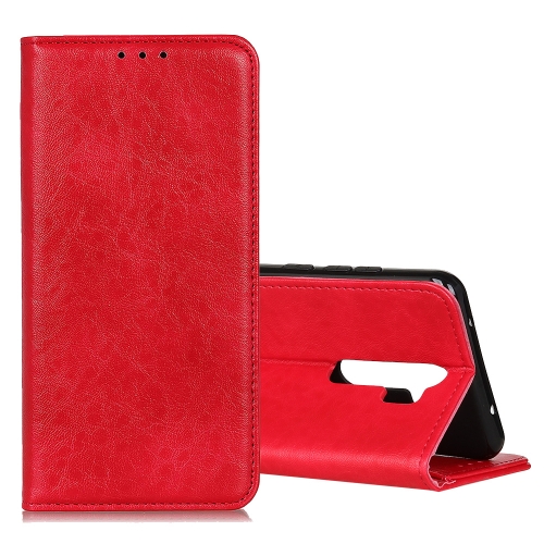 

For OPPO A9 (2020) Magnetic Retro Crazy Horse Texture Horizontal Flip Leather Case with Holder & Card Slots(Red)