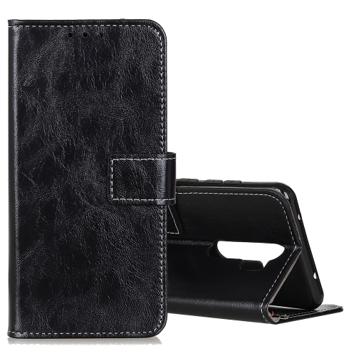 

For OPPO A9 (2020) Retro Crazy Horse Texture Horizontal Flip Leather Case with Holder & Card Slots & Photo Frame & Wallet(Black)