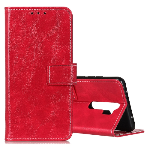 

For OPPO A9 (2020) Retro Crazy Horse Texture Horizontal Flip Leather Case with Holder & Card Slots & Photo Frame & Wallet(Red)