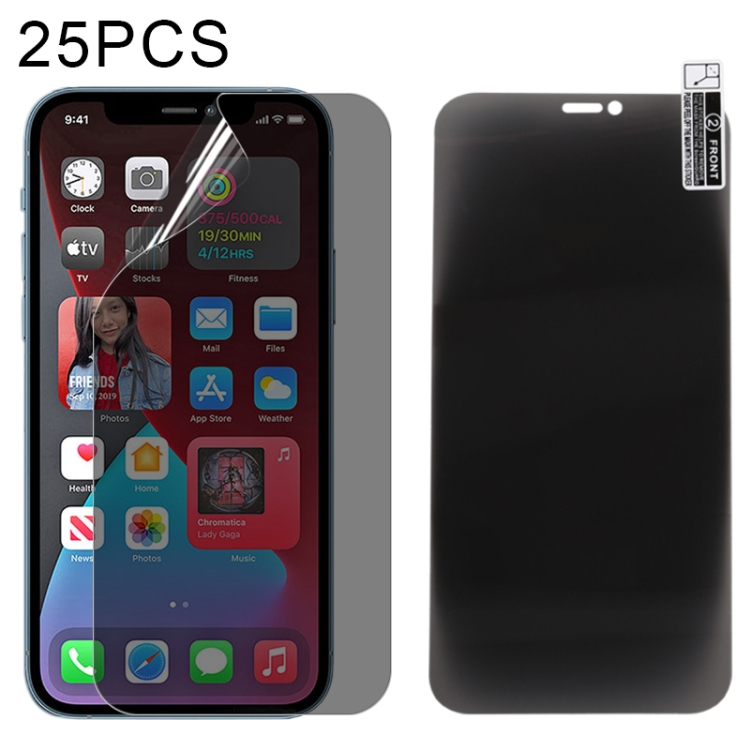 

25 PCS 0.1mm 2.5D Full Cover Anti-spy Screen Protector Explosion-proof Hydrogel Film For iPhone 12 Pro Max