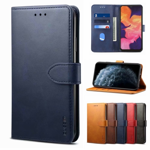 

For Samsung Galaxy A52 5G/4G GUSSIM Business Style Horizontal Flip Leather Case with Holder & Card Slots & Wallet(Blue)