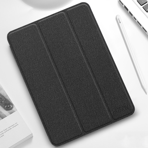 

Mutural YASHI Series TPU + PU Cloth Pattern Texture Horizontal Flip Leather Case with Three-folding Holder & Pen Slot & Wake-up / Sleep Function For iPad Pro 11 (2021) / (2020)(Black)