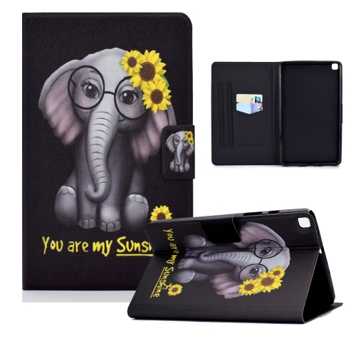 

For Samsung Galaxy Tab S6 Lite P610 / P615 Colored Drawing Horizontal Flip Leather Case with Holder & Card Slots & Sleep / Wake-up Function(Chrysanthemum Elephant)