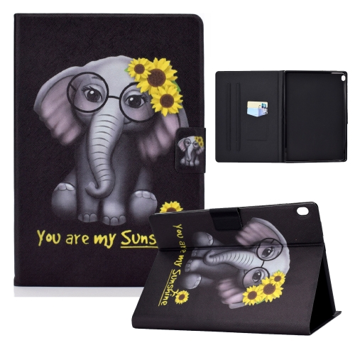 

For Lenovo Tab M10 Colored Drawing Horizontal Flip Leather Case with Holder & Card Slots & Sleep / Wake-up Function(Chrysanthemum Elephant)