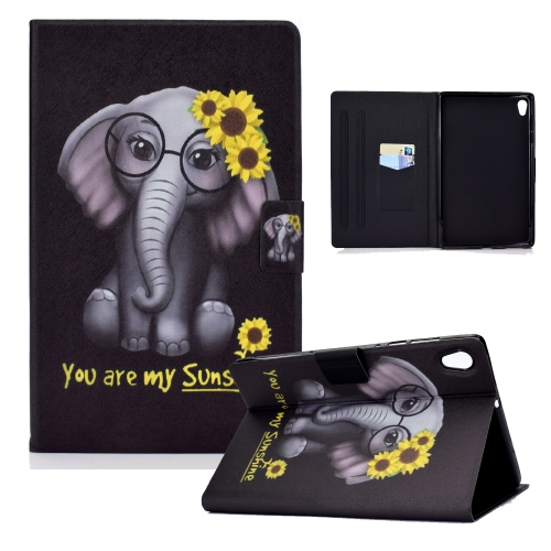 

For Lenovo Tab M10 HD 2nd Gen TB-X306X Colored Drawing Horizontal Flip Leather Case with Holder & Card Slots & Sleep / Wake-up Function(Chrysanthemum Elephant)