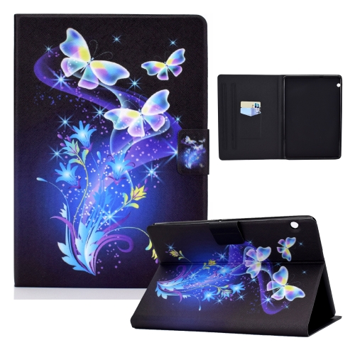 

For Huawei MediaPad T3 10 Electric Pressed TPU Colored Drawing Horizontal Flip Leather Case with Holder & Pen Slot(Butterflies Flower)