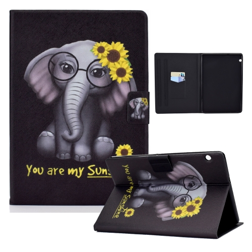 

For Huawei MediaPad T3 10 Electric Pressed TPU Colored Drawing Horizontal Flip Leather Case with Holder & Pen Slot(Chrysanthemum Elephant)