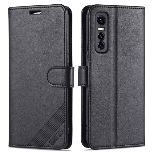 

For vivo Y73s AZNS Sheepskin Texture Horizontal Flip Leather Case with Holder & Card Slots & Wallet(Black)