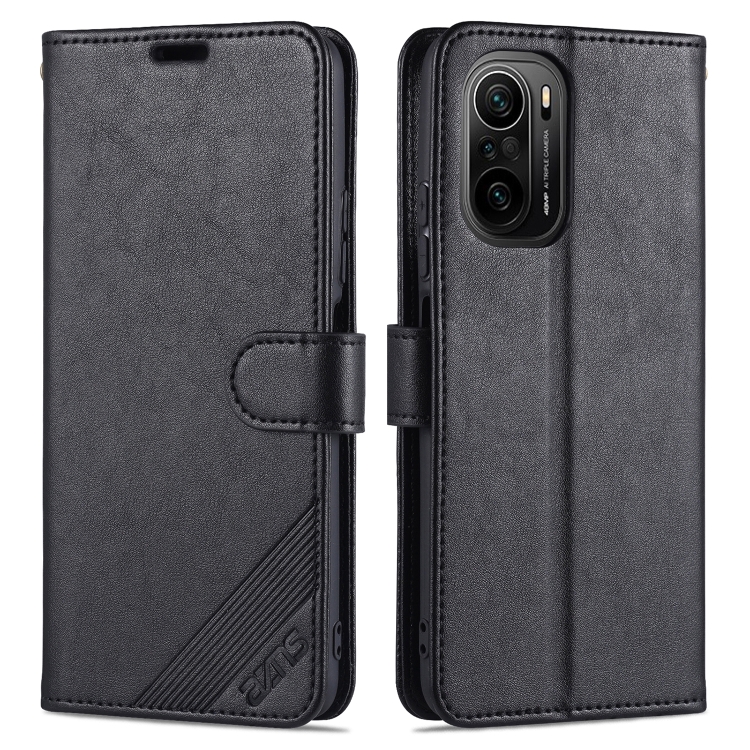 

For Xiaomi Redmi K40 Pro AZNS Sheepskin Texture Horizontal Flip Leather Case with Holder & Card Slots & Wallet(Black)