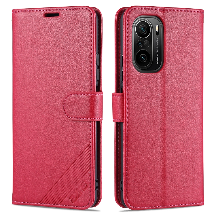 

For Xiaomi Poco F3 AZNS Sheepskin Texture Horizontal Flip Leather Case with Holder & Card Slots & Wallet(Red)