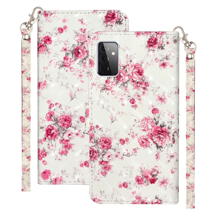 

For Samsung Galaxy A72 5G / 4G 3D Pattern Horizontal Flip PU Leather Case with Holder & Card Slots & Wallet(Rose Flower)