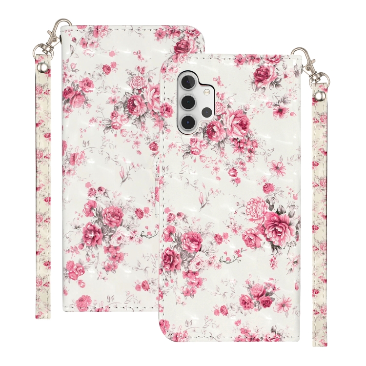 

For Samsung Galaxy A32 5G 3D Pattern Horizontal Flip PU Leather Case with Holder & Card Slots & Wallet(Rose Flower)