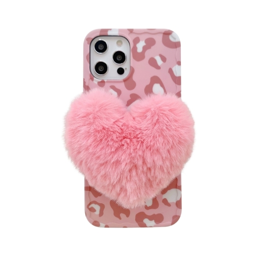 

Love Hairball Leopard Wave Soft Case For iPhone 12 Pro(Pink)