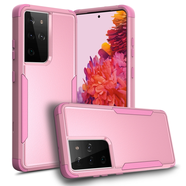 

For Samsung Galaxy S21 Ultra 5G TPU + PC Shockproof Protective Case(Pink)