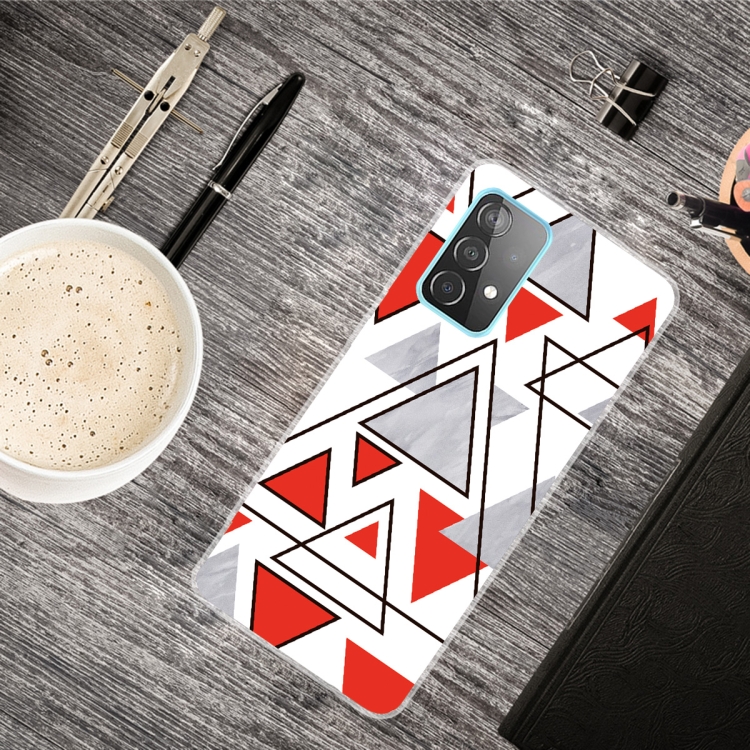 

For Samsung Galaxy A32 5G Triangular Marble Pattern TPU Protective Case(SJ-8)