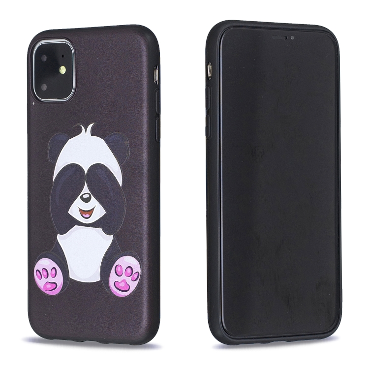 

For iPhone 11 Embossed Painted Pattern TPU Case(Panda)