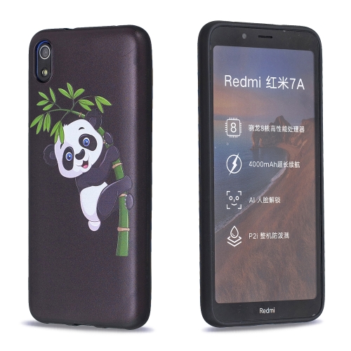 

For Xiaomi Redmi 7A Embossed Painted Pattern TPU Case(Panda and Bamboo)