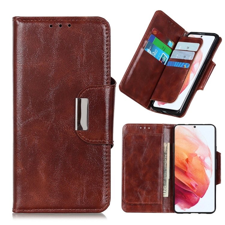 

For Samsung Galaxy S21 5G Crazy Horse Texture Horizontal Flip Leather Case with Holder & 6-Card Slots & Wallet(Brown)