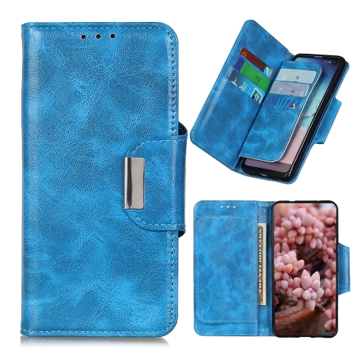 

For OPPO Realme 7 Pro Crazy Horse Texture Horizontal Flip Leather Case with Holder & 6-Card Slots & Wallet(Blue)