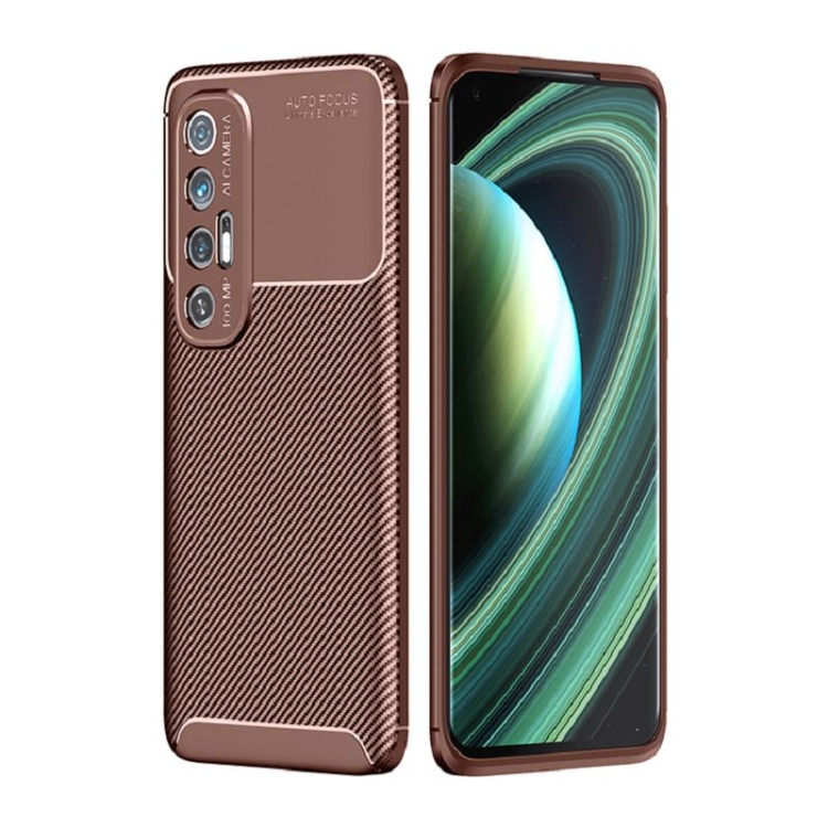 

For Xiaomi Mi 10S Carbon Fiber Texture Shockproof TPU Case(Brown)