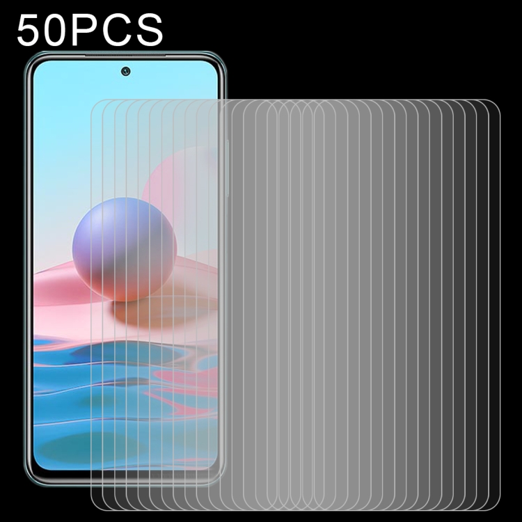 

For Xiaomi Redmi Note 10 50 PCS 0.26mm 9H 2.5D Tempered Glass Film