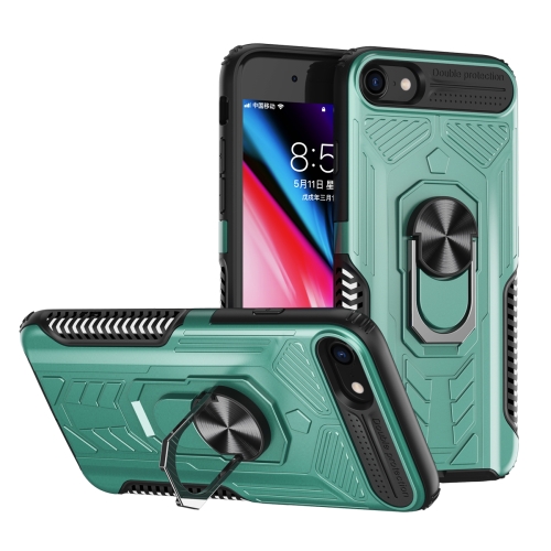 

Shield Armor PC+TPU Protective Case with 360 Degree Rotation Ring Holder For iPhone 8 Plus / 7 Plus(Cyan)