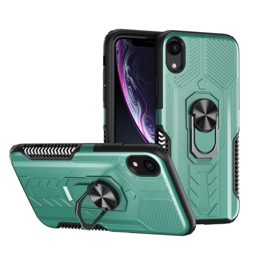 

Shield Armor PC+TPU Protective Case with 360 Degree Rotation Ring Holder For iPhone XS Max(Cyan)