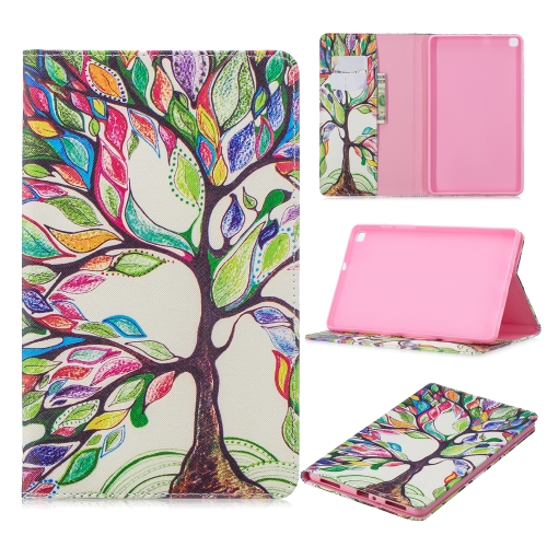 

For Galaxy Tab A 8.0 (2019) T290 Colored Drawing Pattern Horizontal Flip Leather Case with Holder & Card Slots & Wallet(Tree of Life)