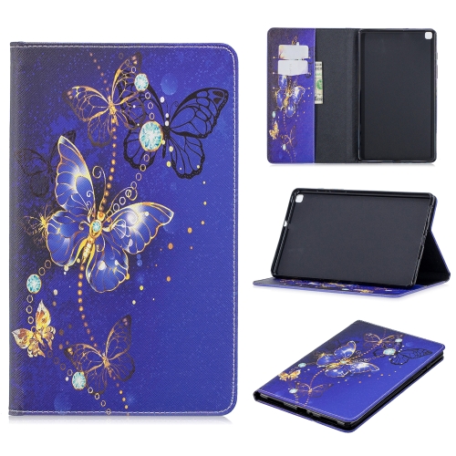 

For Galaxy Tab A 8.0 (2019) T290 Colored Drawing Pattern Horizontal Flip Leather Case with Holder & Card Slots & Wallet(Purple Butterfly)
