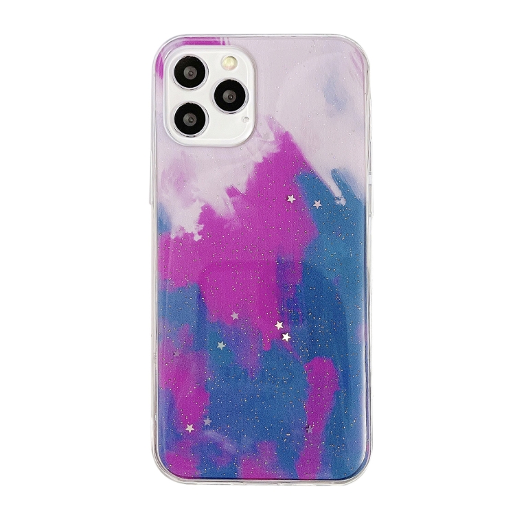 

Watercolor Glitter Pattern Shockproof TPU Protective Case For iPhone 11 Pro(Berries)