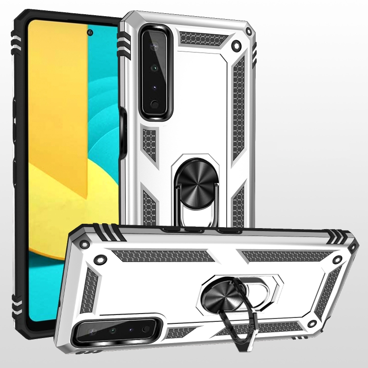 

For LG Stylo 7 5G Shockproof TPU + PC Protective Case with 360 Degree Rotating Holder(Silver)