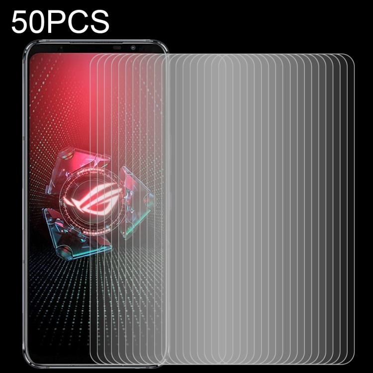 

For Asus ROG Phone 5 / 5 Pro / 5 Ultimate 50 PCS 0.26mm 9H 2.5D Tempered Glass Film
