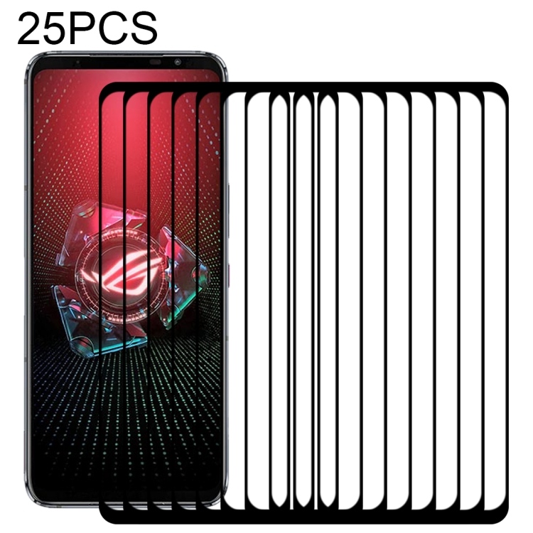 

For Asus ROG Phone 5 / 5 Pro / 5 Ultimate 25 PCS Full Glue Full Screen Tempered Glass Film