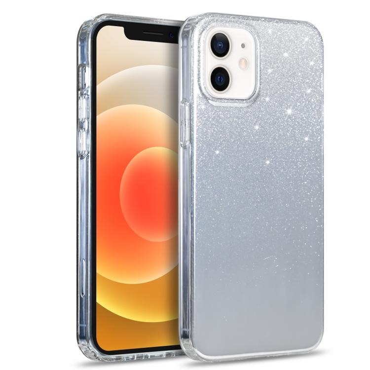 

Double-sided Mirror Electroplating Glitter Powder Protective Case For iPhone 12 / 12 Pro(Silver)