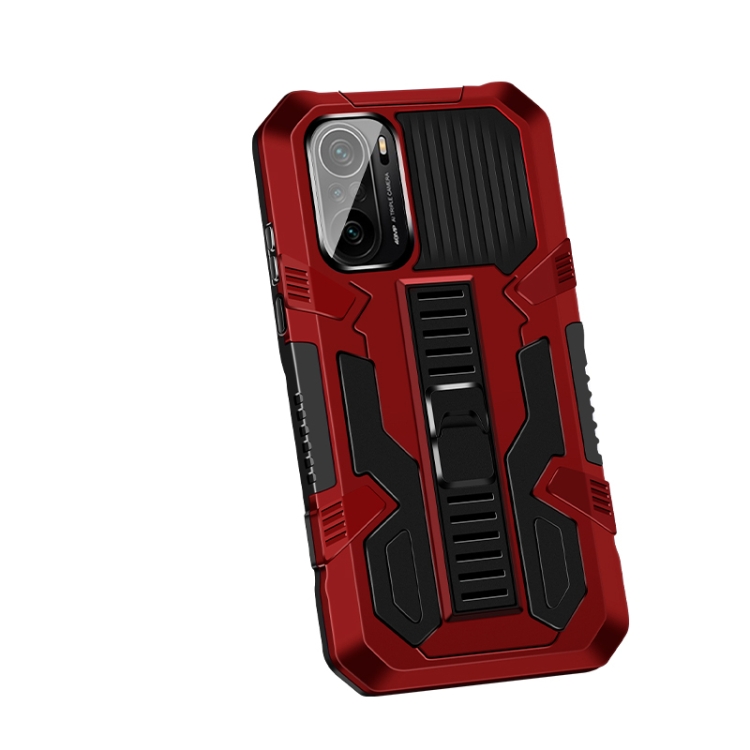 

For Xiaomi Redmi K40 / K40 Pro Vanguard Warrior All Inclusive Double-color Shockproof TPU + PC Protective Case with Holder(Red)