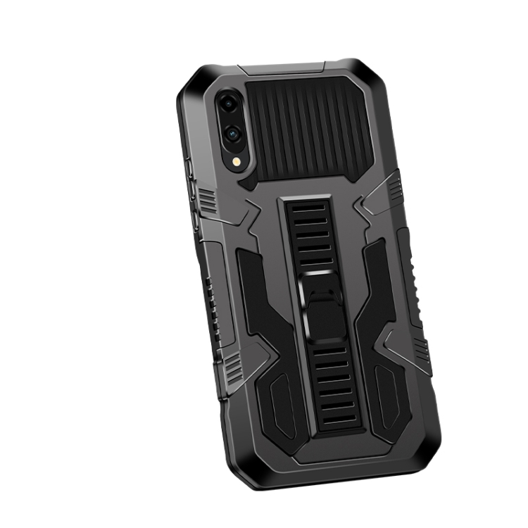

For Samsung Galaxy A02 / M02 Vanguard Warrior All Inclusive Double-color Shockproof TPU + PC Protective Case with Holder(Black)