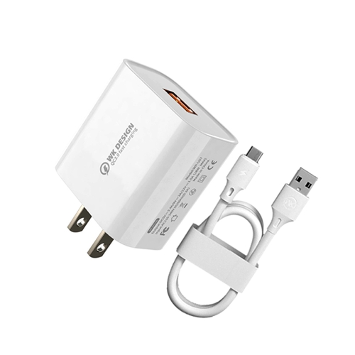 

WK WP-U57 Max 18W Maxspeed QC3.0 Fast Charger + USB to Type-C / USB-C Data Cable, Plug Type:US Plug
