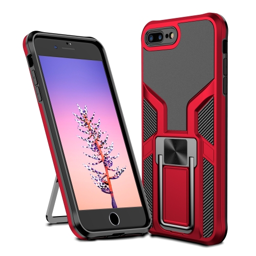 

Armor 2 in 1 PC + TPU Magnetic Shockproof Case with Foldable Holder For iPhone 7 Plus / 8 Plus(Red)