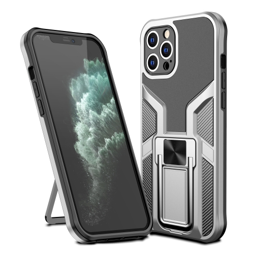 

Armor 2 in 1 PC + TPU Magnetic Shockproof Case with Foldable Holder For iPhone 11 Pro(Silver)