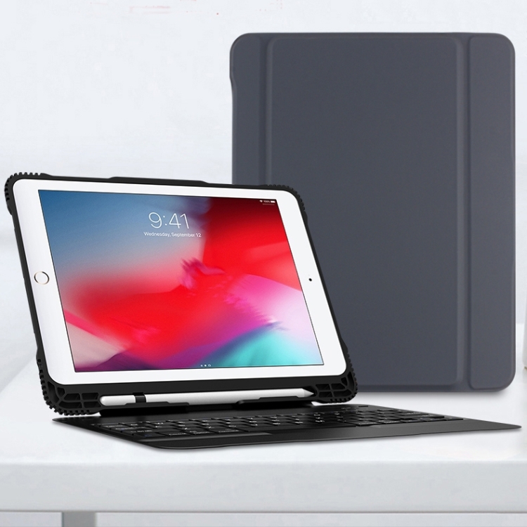 

For iPad 9.7 (2018) Bluetooth 3.0 Ultra-thin ABS Detachable Bluetooth Keyboard Leather Case with Pen Slot & Holder(Blue)