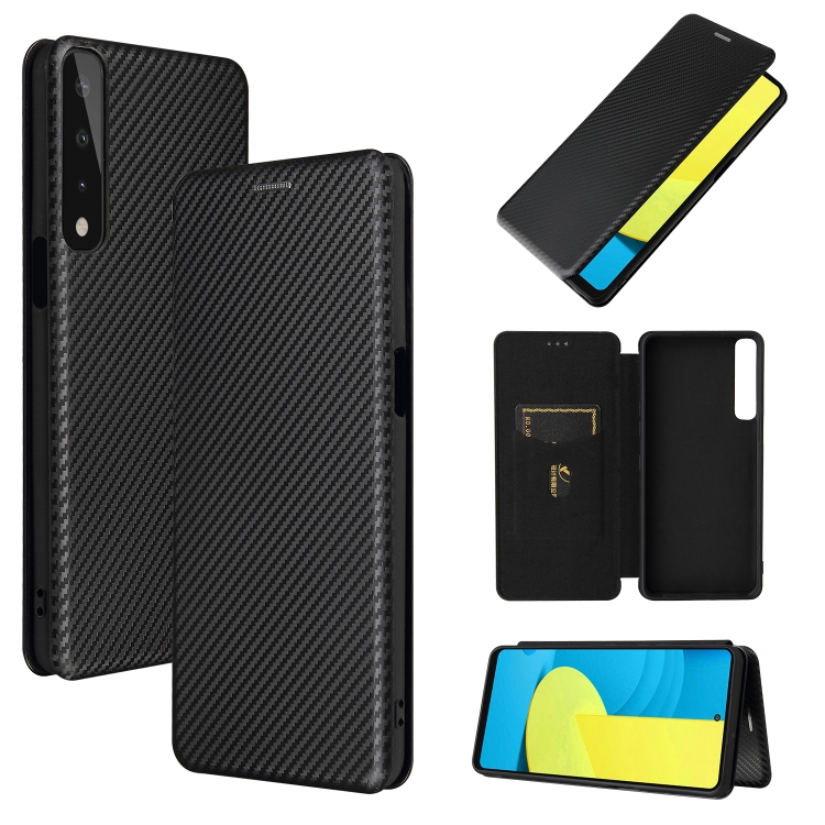 

For LG Stylo 7 Carbon Fiber Texture Magnetic Horizontal Flip TPU + PC + PU Leather Case with Card Slot(Black)
