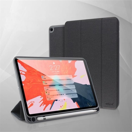 

Mutural YASHI Series For iPad 10.2 TPU + PU Cloth Pattern Texture Horizontal Flip Leather Case with Three-folding Holder & Pen Slot & Wake-up / Sleep Function(Black)