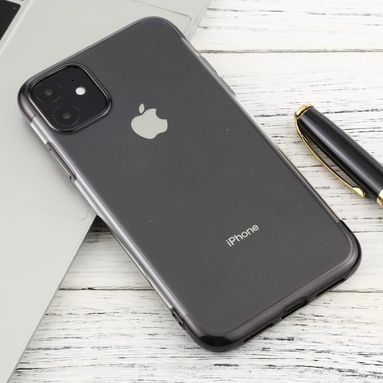 

For iPhone 11 Transparent TPU Anti-Drop And Waterproof Mobile Phone Protective Case(Black)
