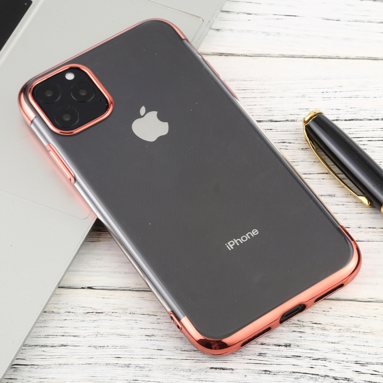 

For iPhone 11 Pro Transparent TPU Anti-Drop And Waterproof Mobile Phone Protective Case(Rose Gold)