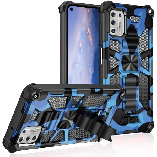 

For Motorola Moto G Stylus (2021) Camouflage Armor Shockproof TPU + PC Magnetic Protective Case with Holder(Dark Blue)