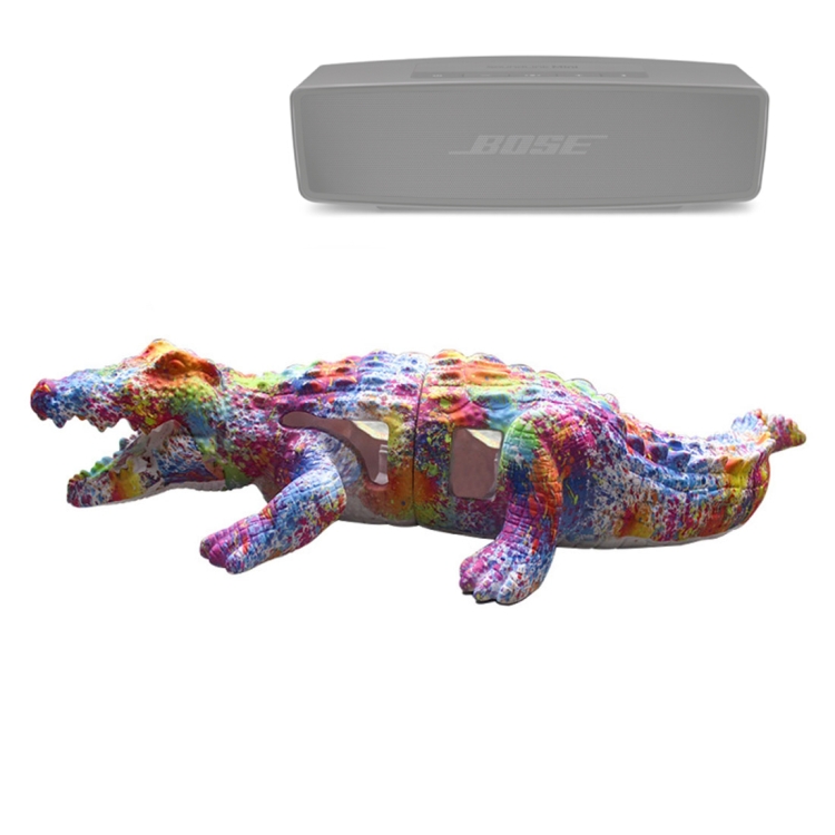 

Oil Painting Crocodile Shape Bluetooth Speaker Protective Case for Bose SoundLink Mini, with Stand Function
